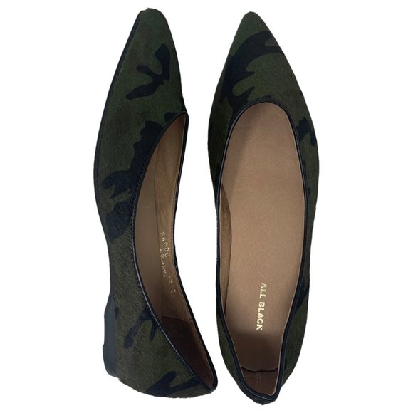 Anthropologie Shoes - New Anthropologie All Black Jungle Camo Calf Hair Ballet Flats Size 39.5 US 9.5